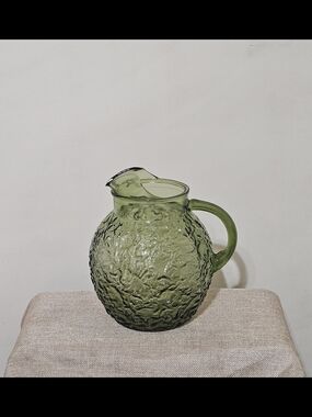 Anchor Hocking Avacado Green Glass Pitcher